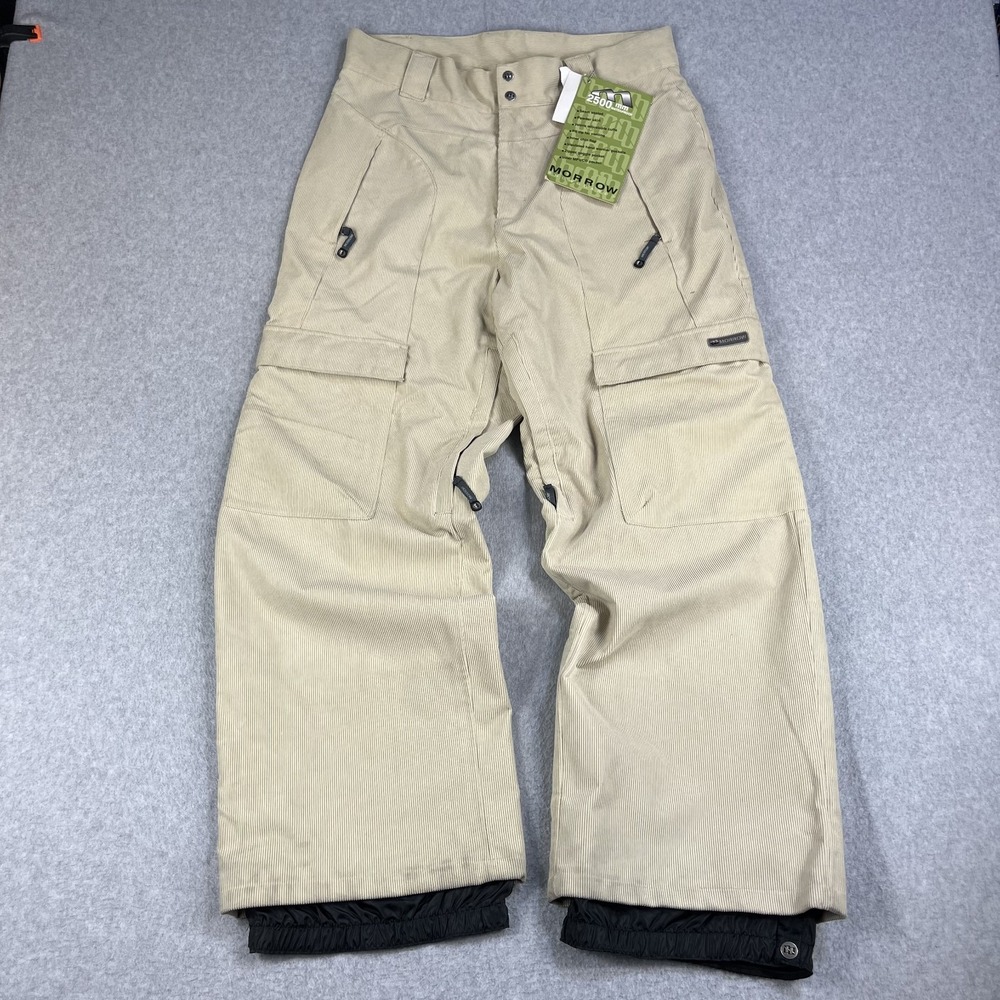 Vintage Morrow Snowboard Pants Corduroy Beige Cargo Corduroy - Large 36x32